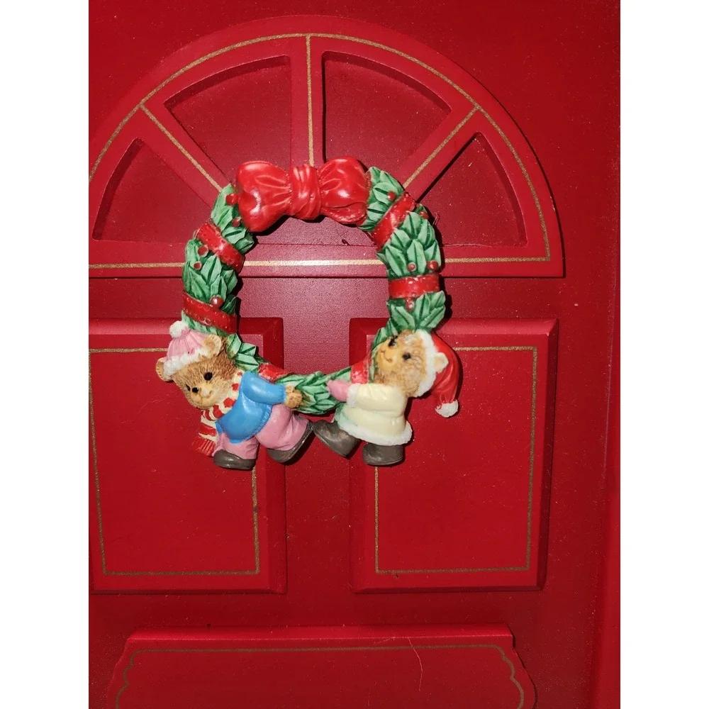 Vintage House of Lloyd Red Christmas Wreath Photo Holder Door‎